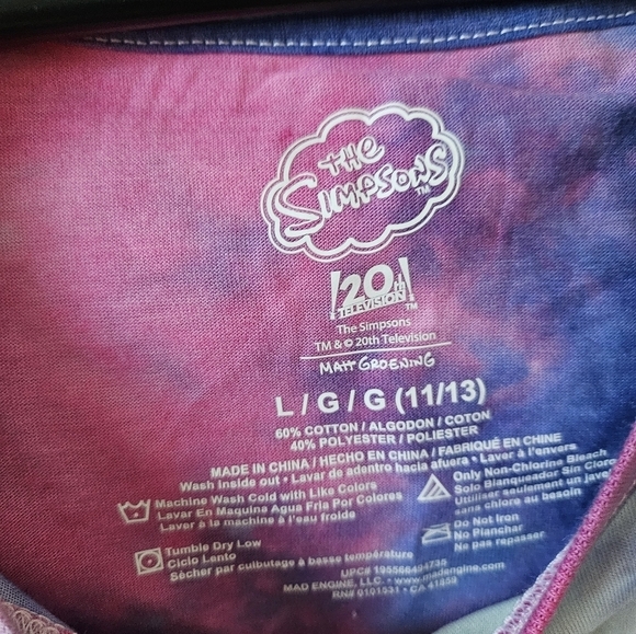 The Simpsons Juniors’ Lisa Skimmer T-Shirt Large 11/13. - Picture 3 of 5